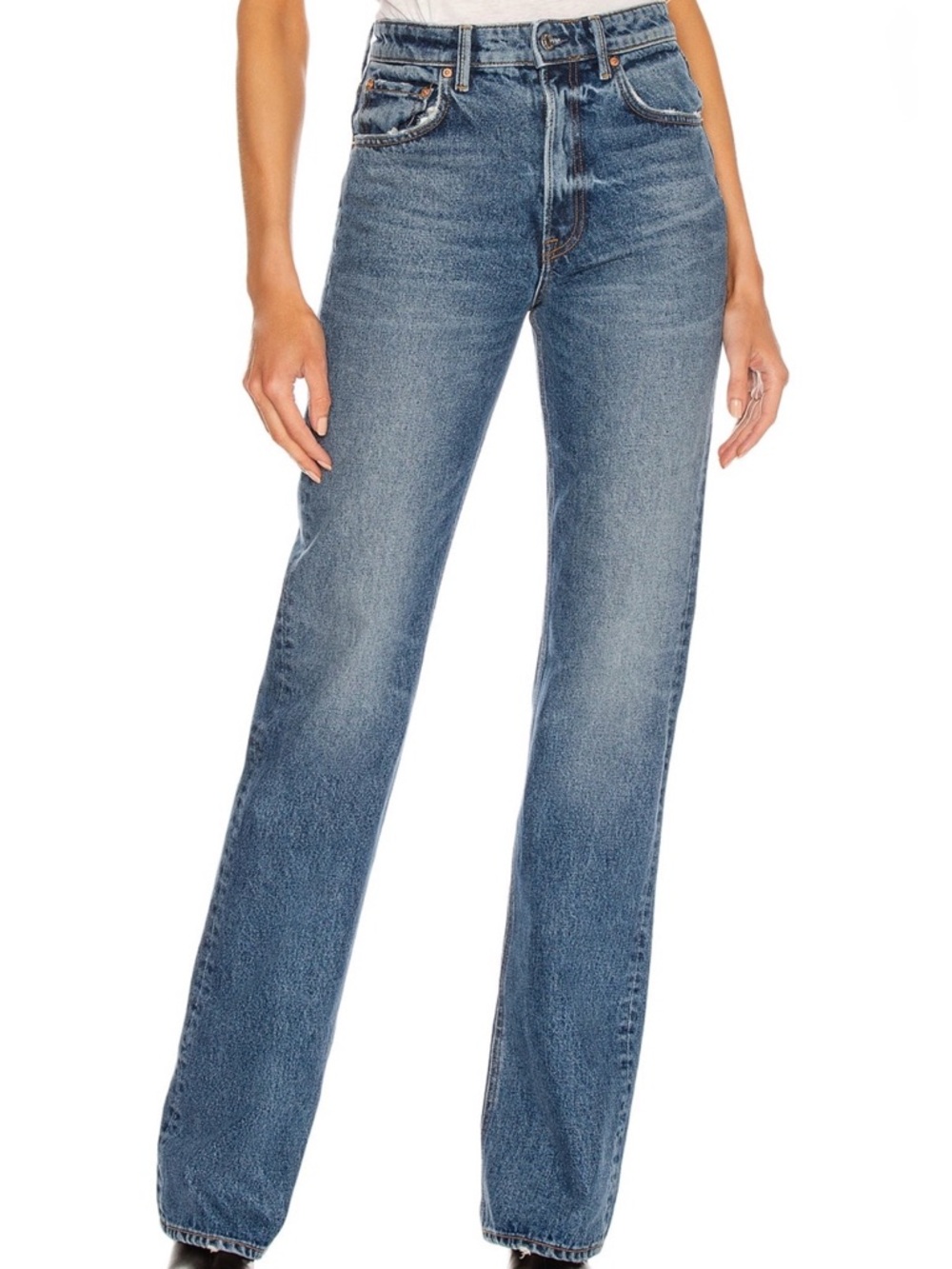 GRLFRND high rise boot cut jeans